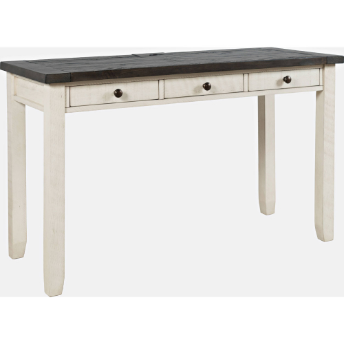 Madison County Desk with USB Charging in Vintage White & Barnwood